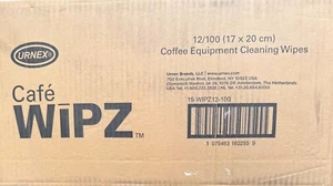 Caja de 12 Bolsas Urnex Café Wipz Equipo de Café Profesional Toallitas de Limpieza - Imagen 1 de 4