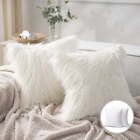 Mongolian Fluffy Faux Fur Series Square Decorative Throw Pillow Cusion For Couch
