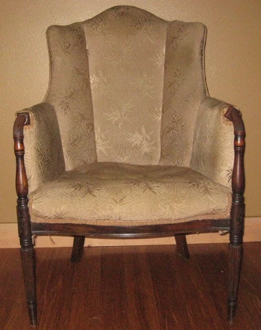 c 1830 ANTIQUE🔥1800s FEDERAL REGENCY STYLE UPHOLSTERED CHAIR_BEDROOM LIVINGROOM Cover