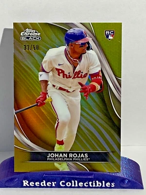 2024 Topps Chrome Black #90 Johan Rojas Gold Refractors #/50 - Image 1 of 3