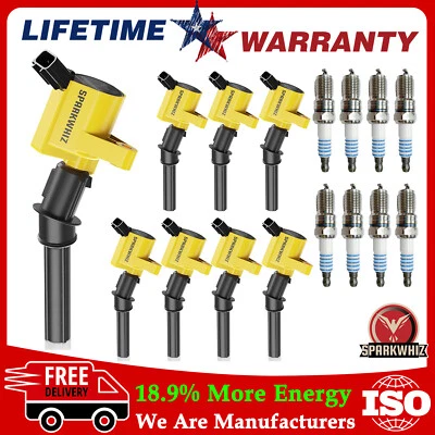8Pcs Ignition Coil + Spark Plug For FORD Crown Victoria 4.6L V8 1998-2011 DG508 - Image 1 of 4