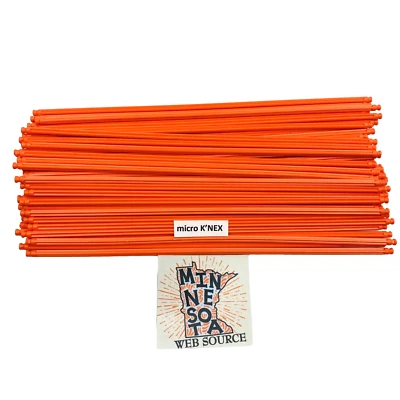 50 MICRO Knex Orange Rods 7.9" - K'nex Small Tiny Mini Parts - Image 1 of 2