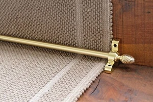 Juego de hardware de latón pulido, varilla de escalera, varillas de corredor, alfombra de escalera de 1/2"" - Imagen 1 de 7