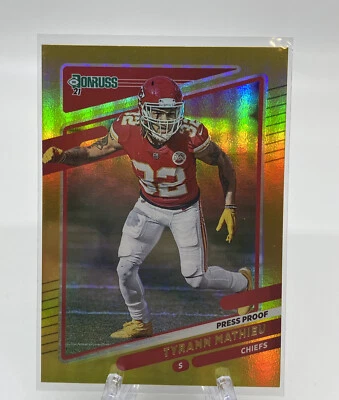 2021 Panini Donruss Football Gold Press Proof Premium #120 Tyrann Matthieu KCC - Image 1 of 2