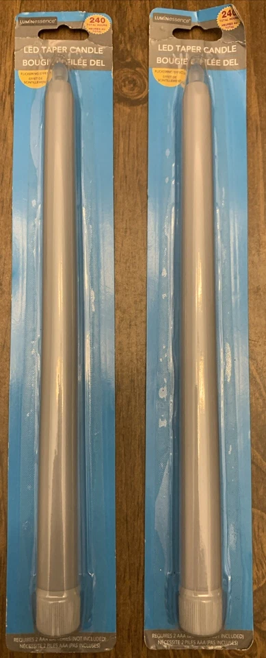 Battery Operated Flameless LED Taper  Flickering Flame 10" Lot Of 2 - Image 1 of 1