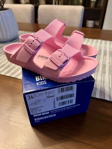 Birkenstock Arizona Pink EVA Youth 34/US 3-3.5 waterproof Sandals - VG - Picture 1 of 5