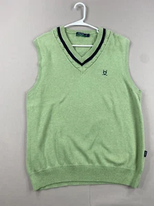 Chaleco de golf Nautica para hombre grande verde azul logotipo algodón cuello en V sin mangas - Imagen 1 de 16