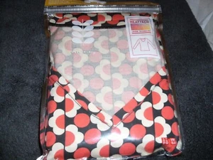 Orla Kiely Heattech V-Neck long sleeve t-shirt by Uniqlo size XS -Red - Retro - Picture 1 of 1