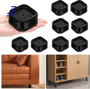 Furniture Risers Adjustable Bed Risers Heavy Duty Lifts Height 1" Square 8 Pack - Picture 1 of 12