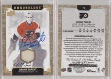 2018-19 Upper Deck Chronology Gold Premium Relic /25 Bernie Parent #74 Auto HOF