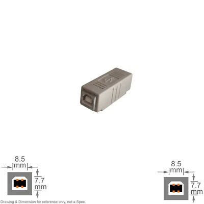 Adapter USB Connector Converter Gender Changer B Female B Female Beige - Image 1 of 2