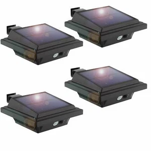 4 x 25LEDs Solar Lampe Mit Bewegungsmelder Außenleuchte Garage Außen Dachrinnen - Bild 1 von 10