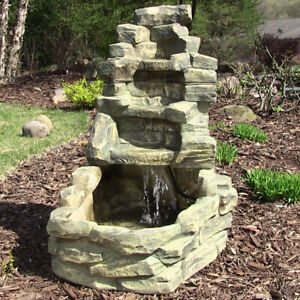 Stone Falls Outdoor Electric Garden Water Fountain