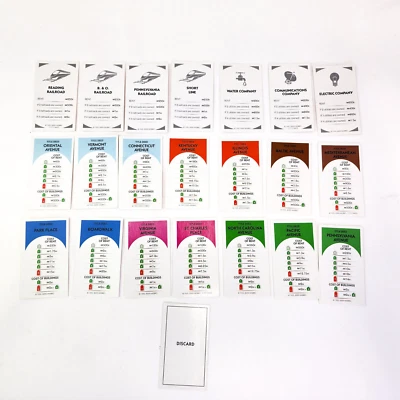 Monopoly Revolution Board Game Property Cards 2009 Incomplete - Image 1 of 4