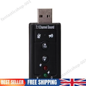 USB External 7.1 Channel CH Virtual Audio Sound Card Adapter PC - Afbeelding 1 van 6