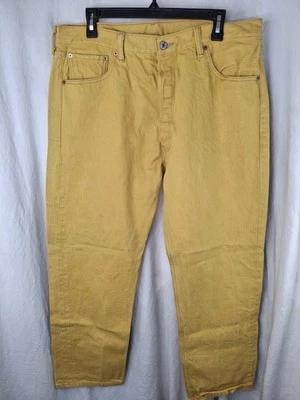 Levi's винтажный 501 джинсовой ткани джинсы мужские 38 X 32 желтый кнопка мухи ретро  - Изображение 1 из 4