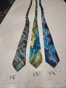 J. Garcia "Watercolor Collection" Artist Proof No. 65 & 8 100% Silk Ties 58" - Picture 1 of 8