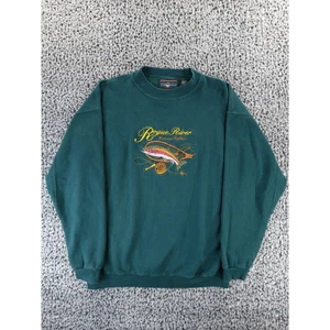 Headwaters Rogue River Forellenangeln besticktes Sweatshirt Herren XL grün - Bild 1 von 11