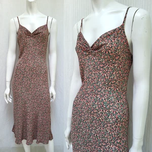 Vintage 90s/Y2K EYE CANDY Floral Rayon Bias Cut Slip Dress - Size S - EUC - Picture 1 of 8