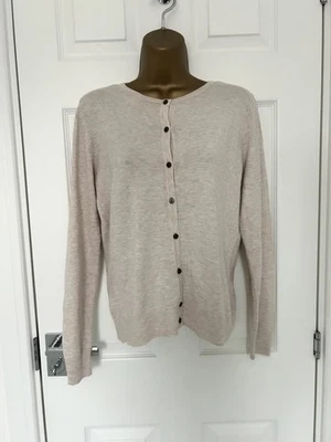 F&F Women's Oatmeal Cream Long Sleeve Button Up Cardigan Size 10 - Image 1 of 4