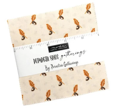 Pumpkin Spice Gatherings 5" Charm Pack 42 squares 100% Cotton Fabric Precut  - Image 1 of 2