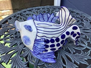 Teiera ceramica unica Blue Sky Clayworks Blue DELFT FISH - Foto 1 di 5