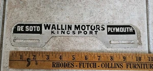 Tapa de matrícula vintage Tennessee Desoto Plymouth Wallin Motors Kingsport - Imagen 1 de 2