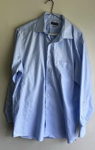 Van Heusen Wrinkle Free Button Up Shirt Mens Size 15 32/33 Regular Fit Blue - Picture 1 of 3