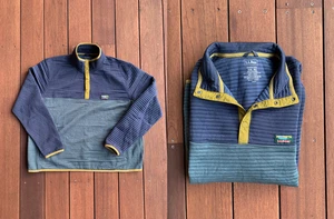 LL Bean Sweater XXL Men's Airlight Knit Pullover Quilted Blue Green Colorblock - Picture 1 of 21