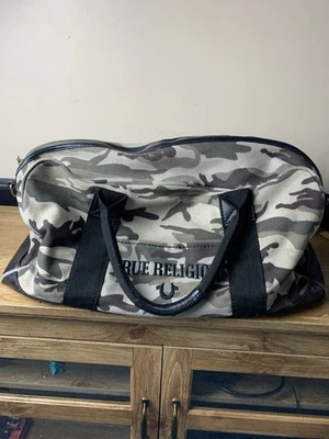 Bolso de Lona True Religion Verde Oliva Camuflaje Viaje Gimnasio Fin de Semana Bolso LEER Foto 1 de 4