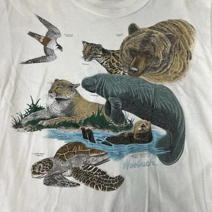 Camiseta blanca clásica Animal Nature Woolrich 1990 vintage - talla grande - Imagen 1 de 11