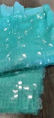 Tela de lentejuelas de espuma de mar transparente 2 yardas 60" sin adornos Foto 1 de 4