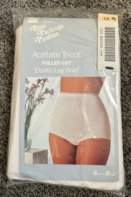 Paquete de bragas de colección Sears azul (3) par de calzoncillos elásticos tricot de acetato talla 9 Foto 1 de 3