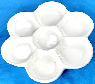 Фарфоровое акварельное цветочное блюдо — палитра из шести колодцев с краской 4,75 дюйма, белое - Изображение 1 из 2