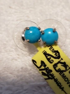 Turquoise Sterling Silver Earrings - Picture 1 of 2