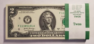 2 $ Scheine UNC 2017 Full BEP Strap F 11385101 A thru F 11385200 A "Peach State" 😎 - Bild 1 von 3
