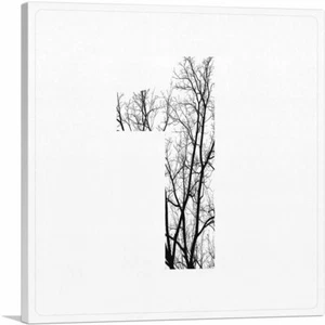 ARTCANVAS Tree Branches Alphabet Number 1 One Numeral Canvas Art Print - Bild 1 von 11