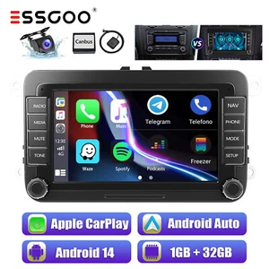 7" 32G Carplay Android 14 Autoradio RDS GPS NAV Kam Für VW GOLF 5 6 Touran Jetta - Bild 1 von 15