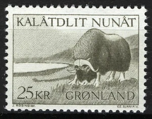 Groenlandia 1969, buey almizcle 25Kr, vida silvestre de Groenlandia montada sin montar o nunca montada, Mi 74 gato 8,5 € - Imagen 1 de 1