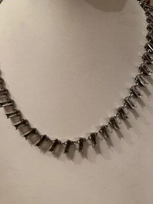 "Collar Carolee plata a baguette todo alrededor cristal ahumado 21"" Q34 nuevo sin etiquetas" Foto 1 de 4