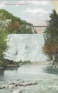 Vintage New York Linen Postcard Ithaca Falls 1911 Postmark - Picture 1 of 2