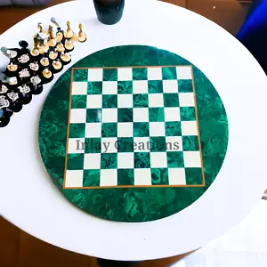 Malachite Marble Chess Set / Chess Table Top , Handmade Table Top, Gift. - Picture 1 of 9