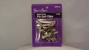 SOFT N STYLE SINGLE PRONG PIN CURL CLIPS 12 PACK LOT OF 6 CD592-12 - Picture 1 of 1