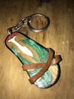 Vtg Keychain Hand crafted and painted Palm Tree Sandal Clog Strap is not glued