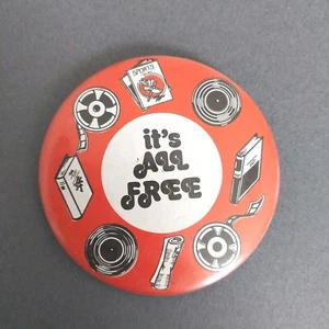 E' Tutto GRATIS Media Film Libri Record Pulsante Pinback 3" - Foto 1 di 2
