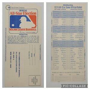 MLB All Star Game Ballot 1974 Unused Hank Aaron Frank Robinson Pete Rose McCovey