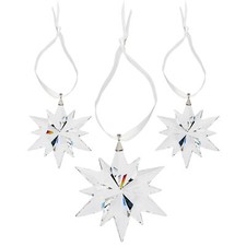 Swarovski Ornament Set Clear Crystal Christmas Snowflake Star Decorative 5268822