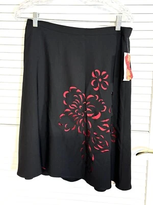 Speechless Black Red Cutout Design Skirt Size 7 Women Back Zip NEW Retro - Image 1 of 4