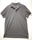 US Polo Assn. Shirt Mens Large Gray Quarter Buttons Collared Short Sleeve Logo