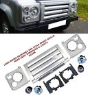 LAND ROVER DEFENDER SVX STYLE FRONT GRILLE HEAD LAMP SURROUND & LIGHTS SILVER